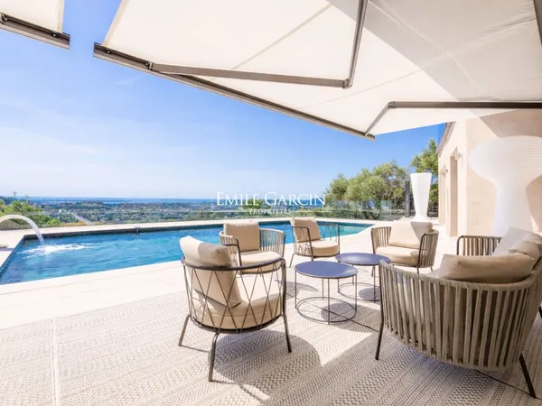 A louer, Cote d'Azur, Mougins, vue mer, 9 chambres, piscine, salle de sport