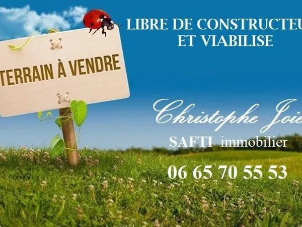 Terrain plat, libre de constructeur et viabilisé