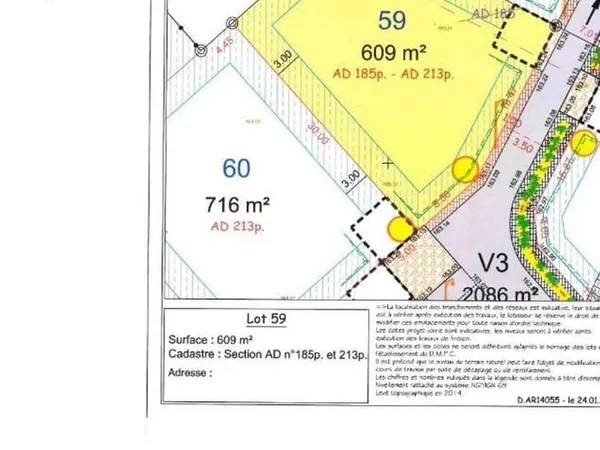 Terrain 610 m²