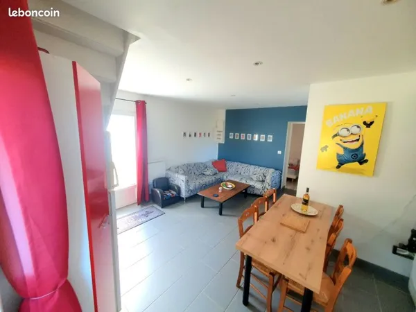 Maison 70m². 3 pièces. Jardin clôturé