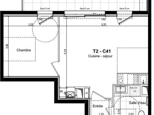 Saint-Malo L'Hippodrome - T2 de 43 m2 avec balcon