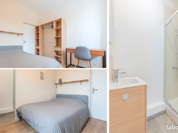 Chambre meublée 10m2 avec SDB privée et toilette
