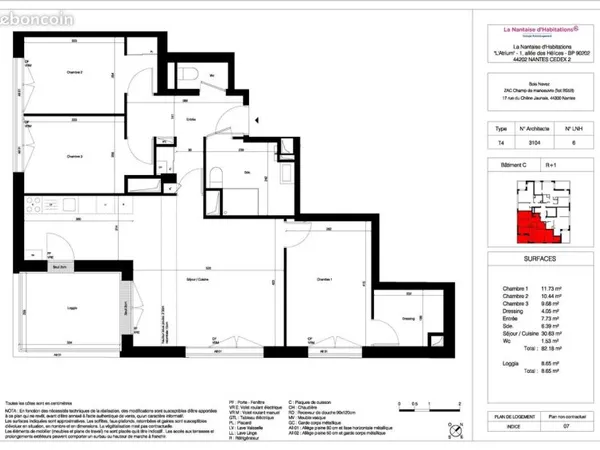 Appartement 4 pièces 82 m²