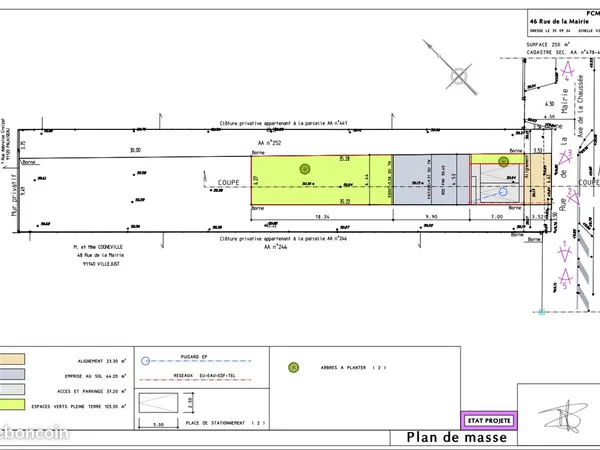 Terrain à bâtir 250 m² - Permis accordé pour maison 98 m² - Villejust
