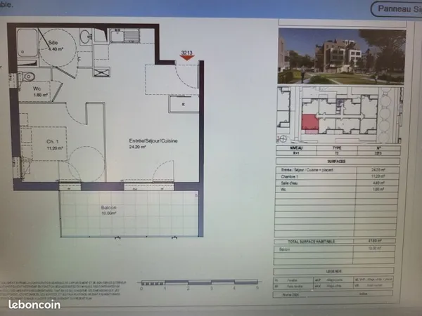 Tres joli appartement t2 residence neuve tours