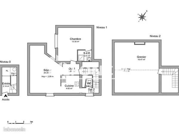 Appartement 2 pièces 50 m²