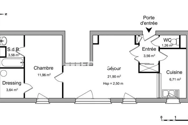 Appartement 2 pièces 53 m²