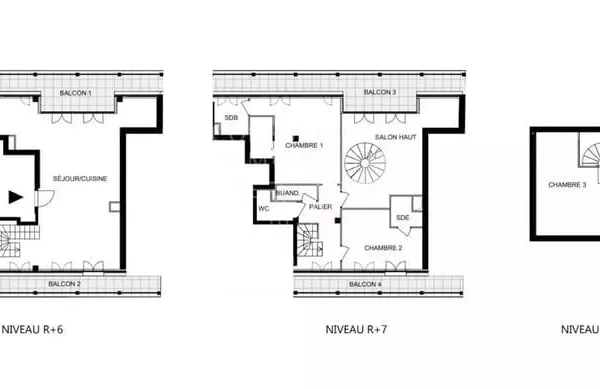 SUPERBE TRIPLEX DERNIERS ETAGES ETAT NEUF LARGES BALCONS