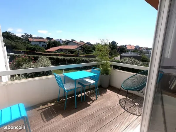 Anglet - Appartement 400 m plage Marinella | Terrasse sud | Parking | Sans frais d'agence