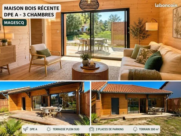 Maison bois récente 3 chambres DPE A ☀️
