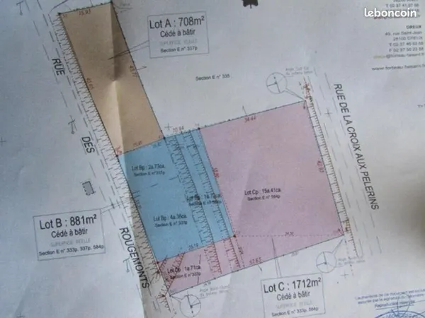 Terrain 881 m² Cherisy