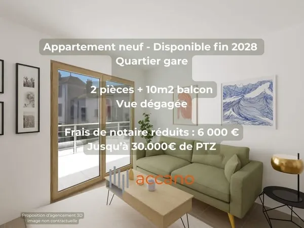 T2 avec balcon à la vue dégagée