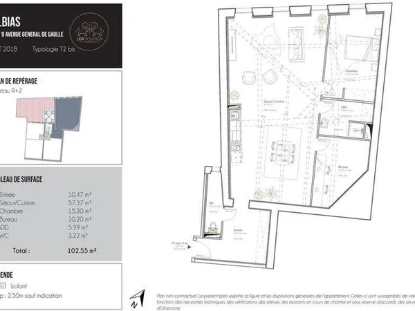Appartement 2 pièces 103 m²