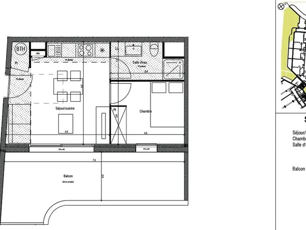 Location annuelle T1 bis en dispositif Pinel Biarritz Larochefoucauld