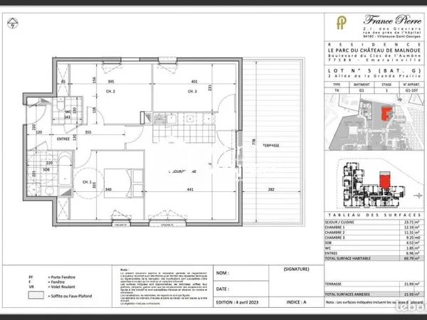 Appartement 3 pièces 70 m²