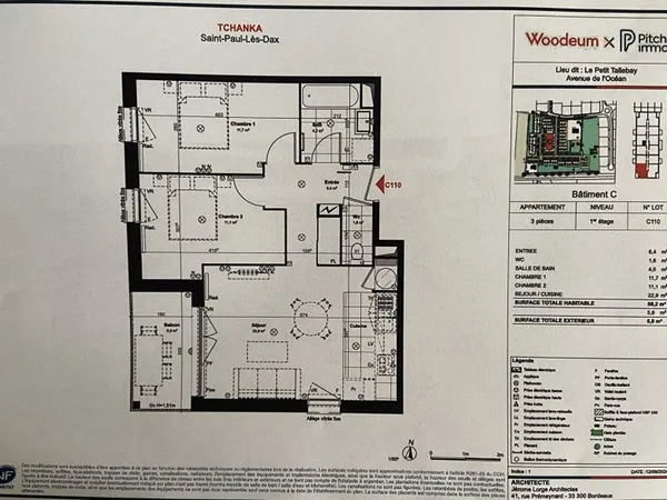 Appartement 3 pièces 58 m²