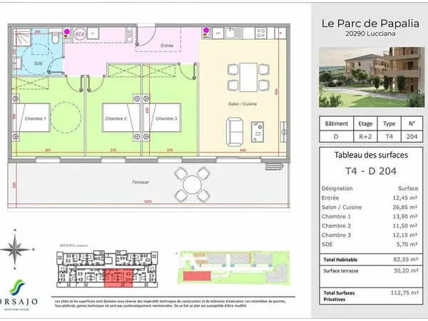 Programme Neuf - Appartements avec terrasse - Le Parc Papalia Lucciana
