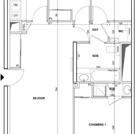 Appartement 4 pièces 89 m²