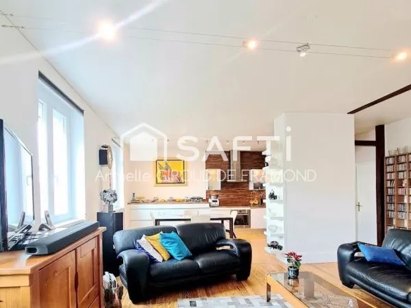 À Mulhouse (68100) duplex élégant et lumineux de 87 m2 (120 m2 au sol), proche quartier Nouveau Bass