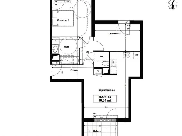 Appartement 3 pièces 75 m²