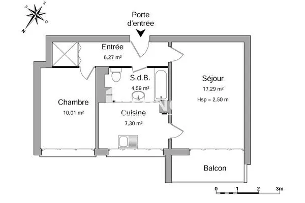 Appartement 2 pièces 45 m²