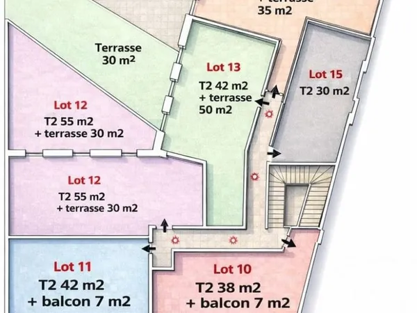 Appartement 2 pièces 42 m²