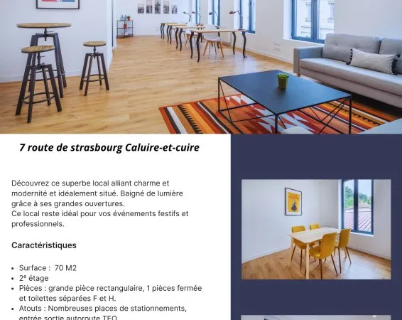 Loue local commercial 70m²