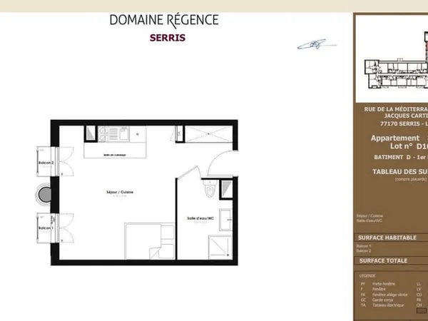 Studio 1 pièce 31 m²