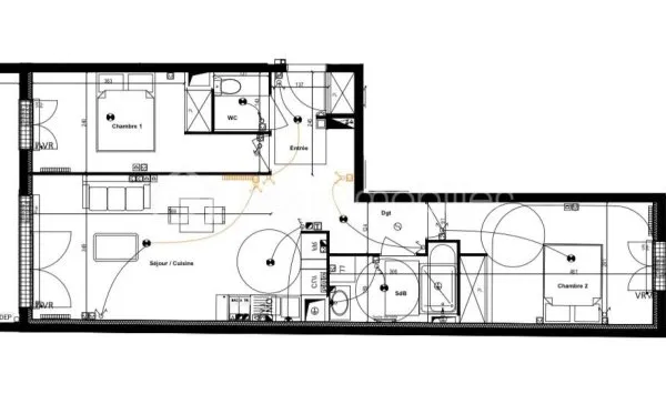 Appartement 3 pièces 64 m²
