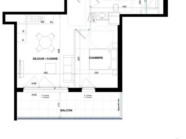 Appartement 2 pièces 40 m²
