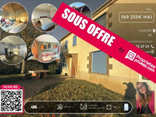 MAISON TRÈS SAINE AVEC DÉPENDANCES ? 4 CHAMBRES ? 893 m² DE TERRAIN