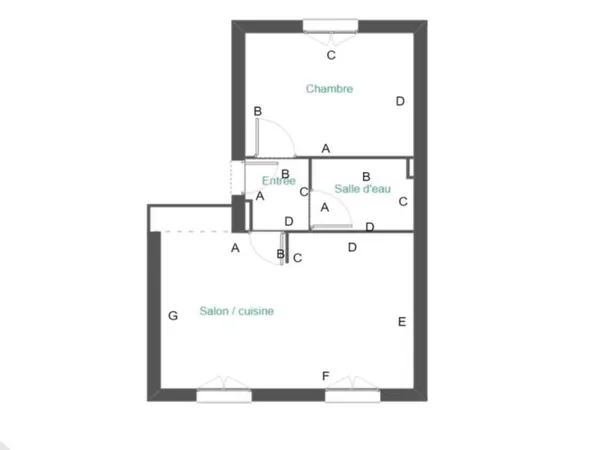 Appartement 2 pièces 37 m²