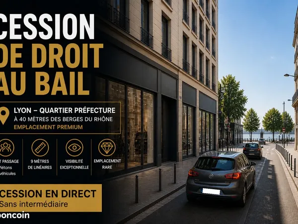 Cession de droit au bail - Local commercial 220m²- Lyon 3 Préfecture - Rue Servient proximité immédi