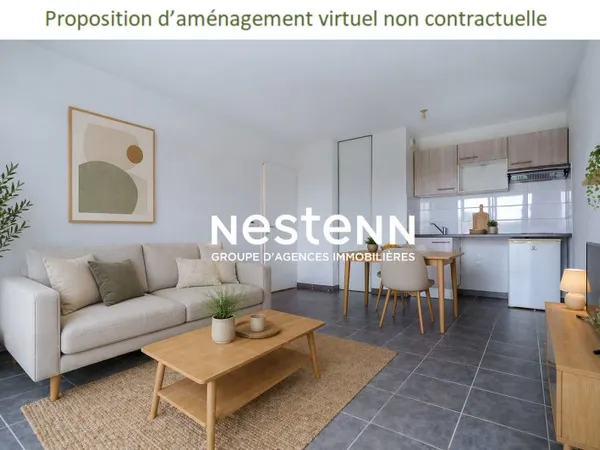 A vendre appartement T2 BBC de 42 m² au 1er et dernier étage avec balcon et parking privatif