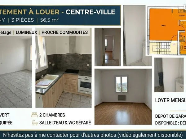 Beau F3 à Chauvigny libre début juillet