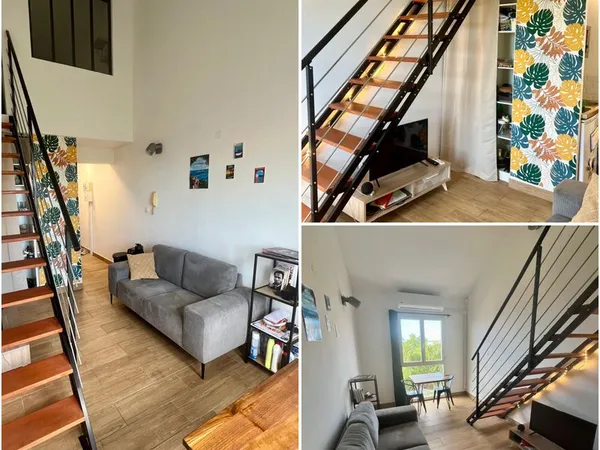 Appartement T1bis duplex meublé rénové - 29m2 - parking - le Moufia
