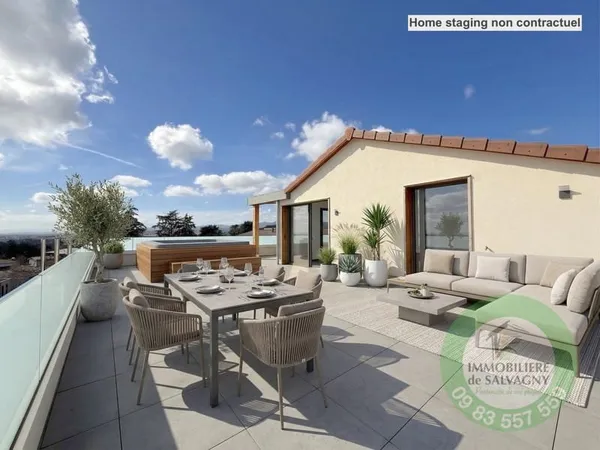 A vendre superbe T3 en duplex en coeur de village avec terra