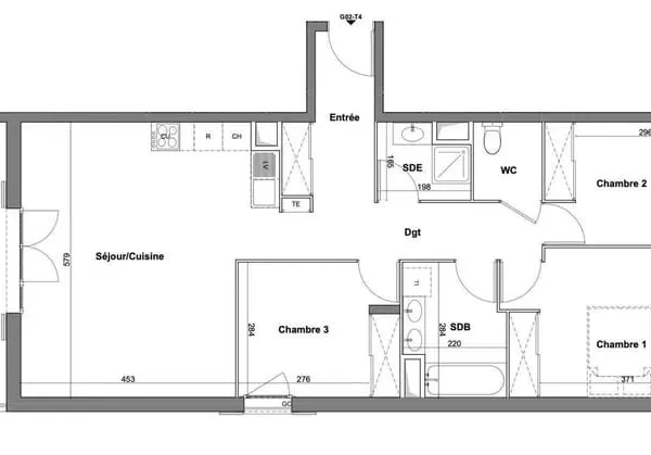 Appartement 4 pièces 84 m²