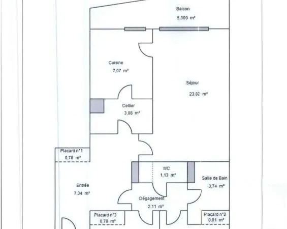 Appartement 3 pièces 68 m²