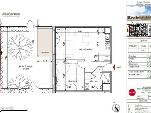 Appartement 2 pièces 42 m²