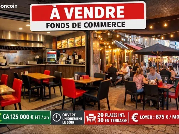 À vendre - Fonds de commerce restaurant / fast-food - Emplacement n°1 à Lorient