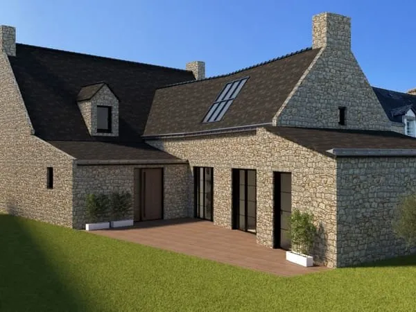 Bâtisse Bretonne en pierres à restaurer - 200m2 - Ploemel (5