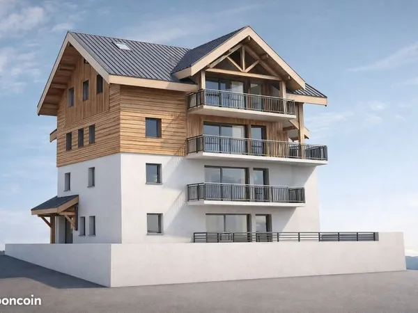 T2 neuf Valloire pied de pistes terrasse sud parking sous-sol RE2020