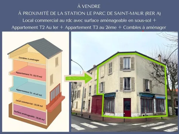 Bien immobilier de rendement Vente Saint-Maur-des-Fossés  159m² 817500€