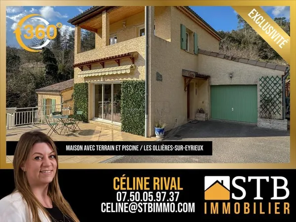 Maison de 125m2 avec piscine sur 1275m2 de terrain avec vue dég