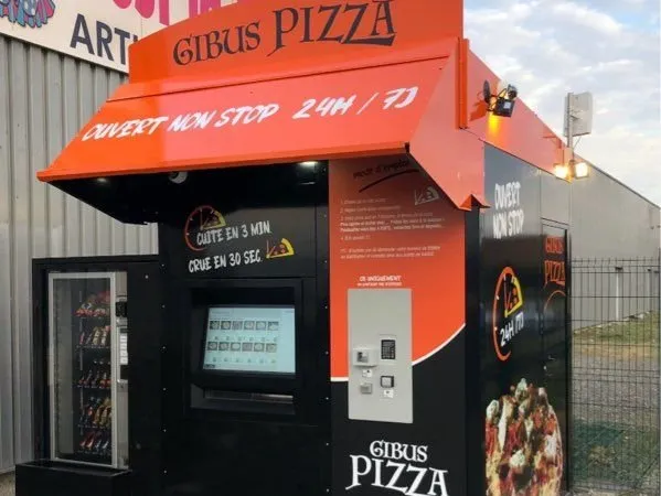 Distributeur pizzas et boissons
