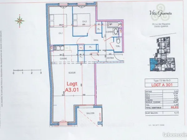 Appartement centre Quimper (300 m cathédrale)