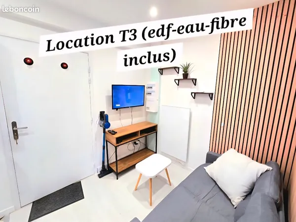 T3 rénové avec 2ch edf inclus centre Foix