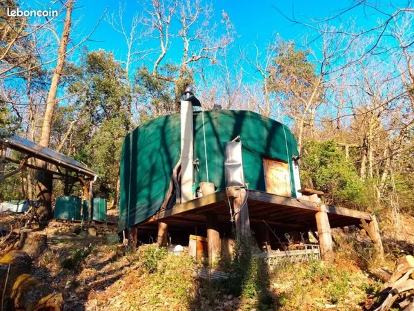 Yourte bois 33 m² - projet nature / habitat alternatif