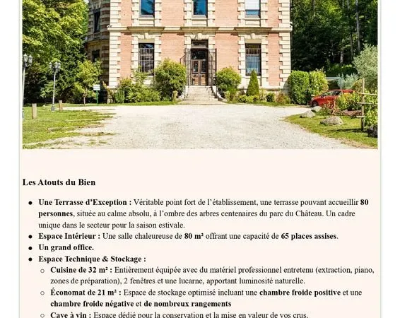 Fond de commerce restaurant